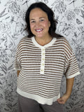 tan and ivory knit stripe sweater Z SUPPLY