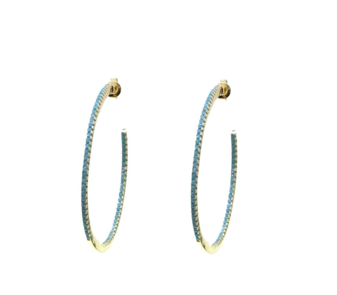 Monroe Turquoise Pave Hoop
