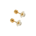 pearl and gold flower stud LINNY CO