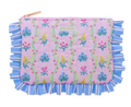 ruffled makeup large zipper pouch JANE MARIE