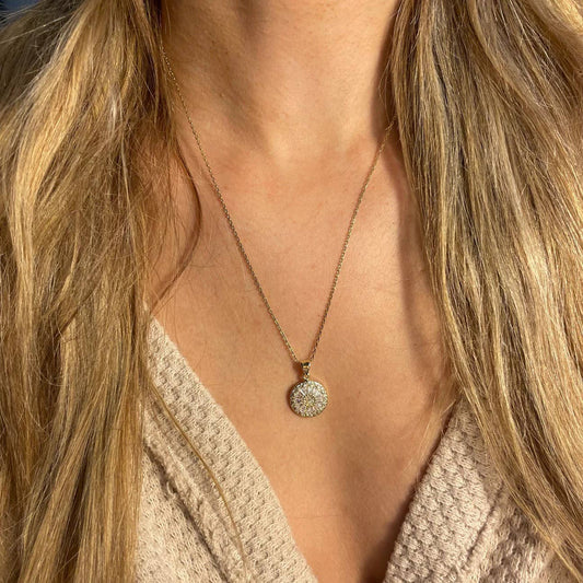 Antique Crystal- Adjustable Gold Necklace