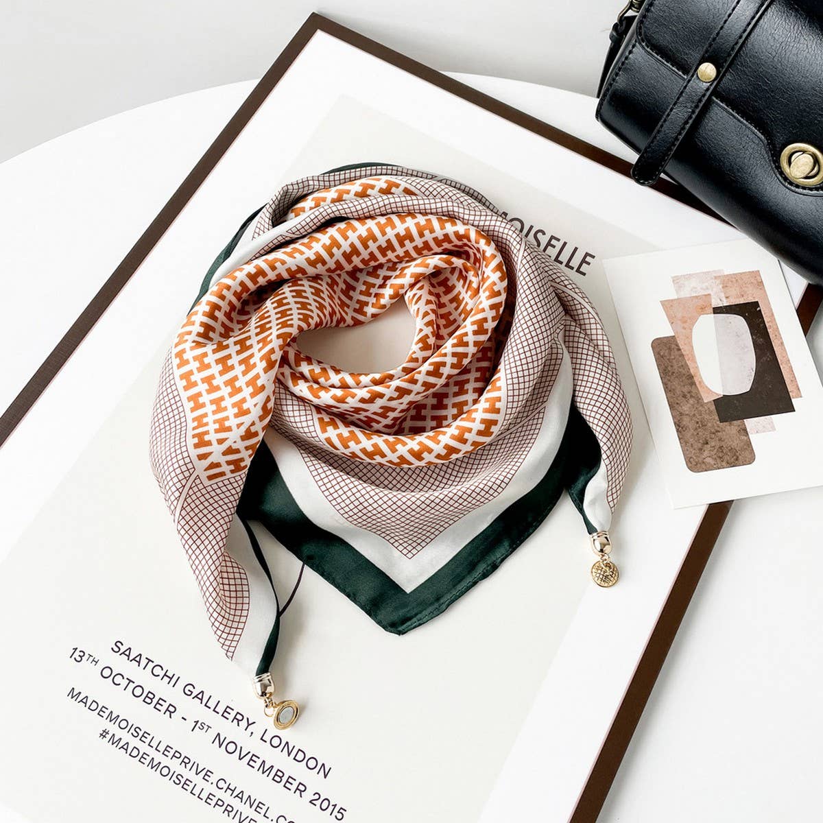 Magnetic Scarf Green, Orange - Best & Co. Boutique
