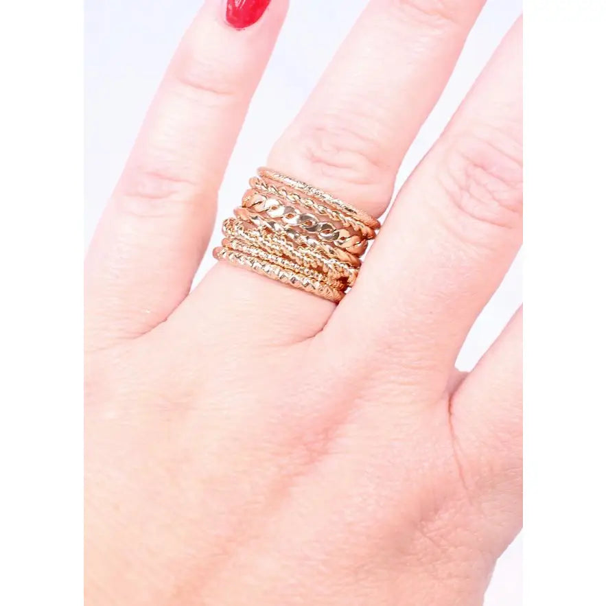 The Wolfe 7-Ring Stack - Best & Co. Boutique