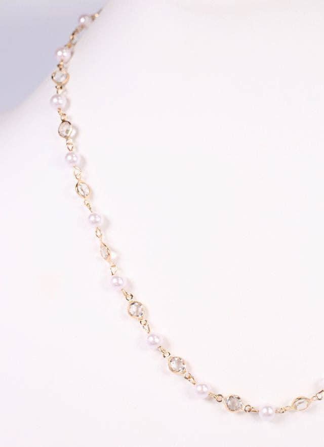 Lela Pearl CZ Necklace - Best & Co. Boutique