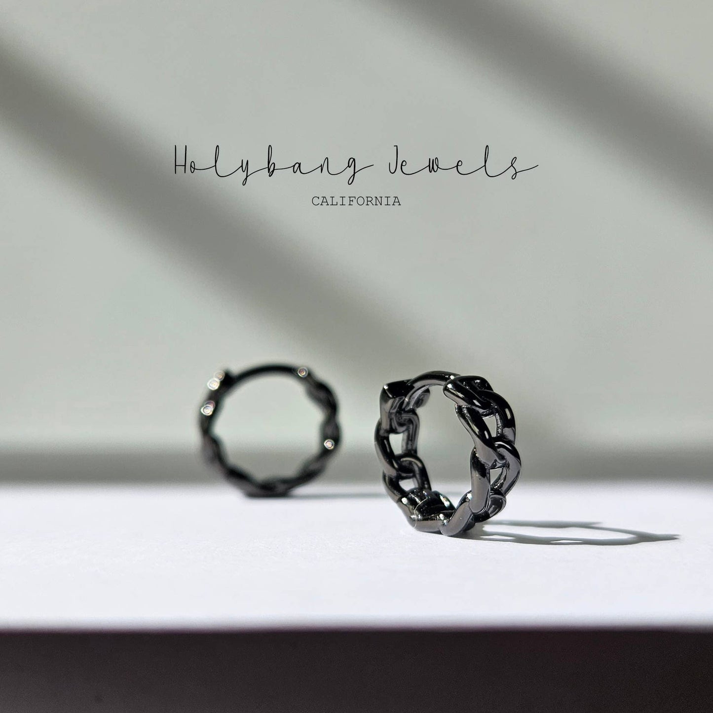 Black Chain Huggies - Best & Co. Boutique