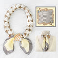 Yellow and Brown Chain Print Square Scarf - Best & Co. Boutique