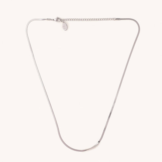 Micro Silver Herringbone Necklace
