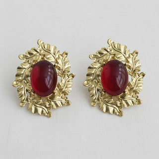 Regal Ruby Red Statement Earrings