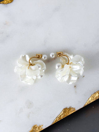 Vintage Floral Pearl Tassel Earrings