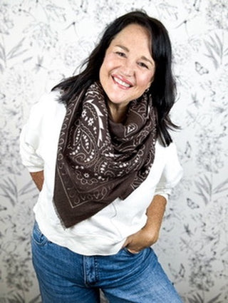 The Dakota Brown Paisley Bandana Scarf