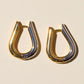 gold silver two tone arched hoops