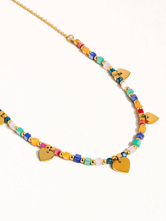 Archie 18K Beaded Heart Necklace