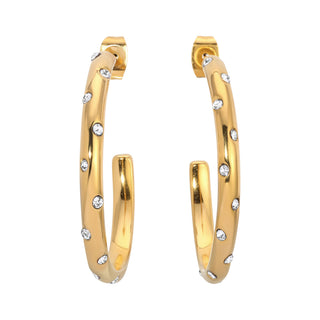Heidi Thin CZ Hoops | 18K Gold