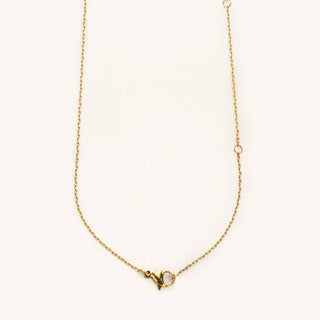 White Shell Heart Necklace | Gold