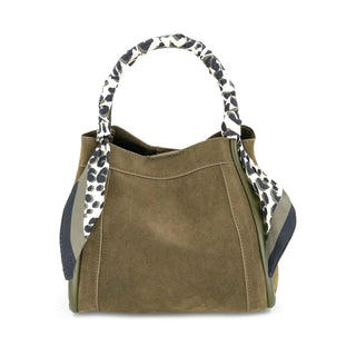 Gianna Faux Suede Satchel | Olive