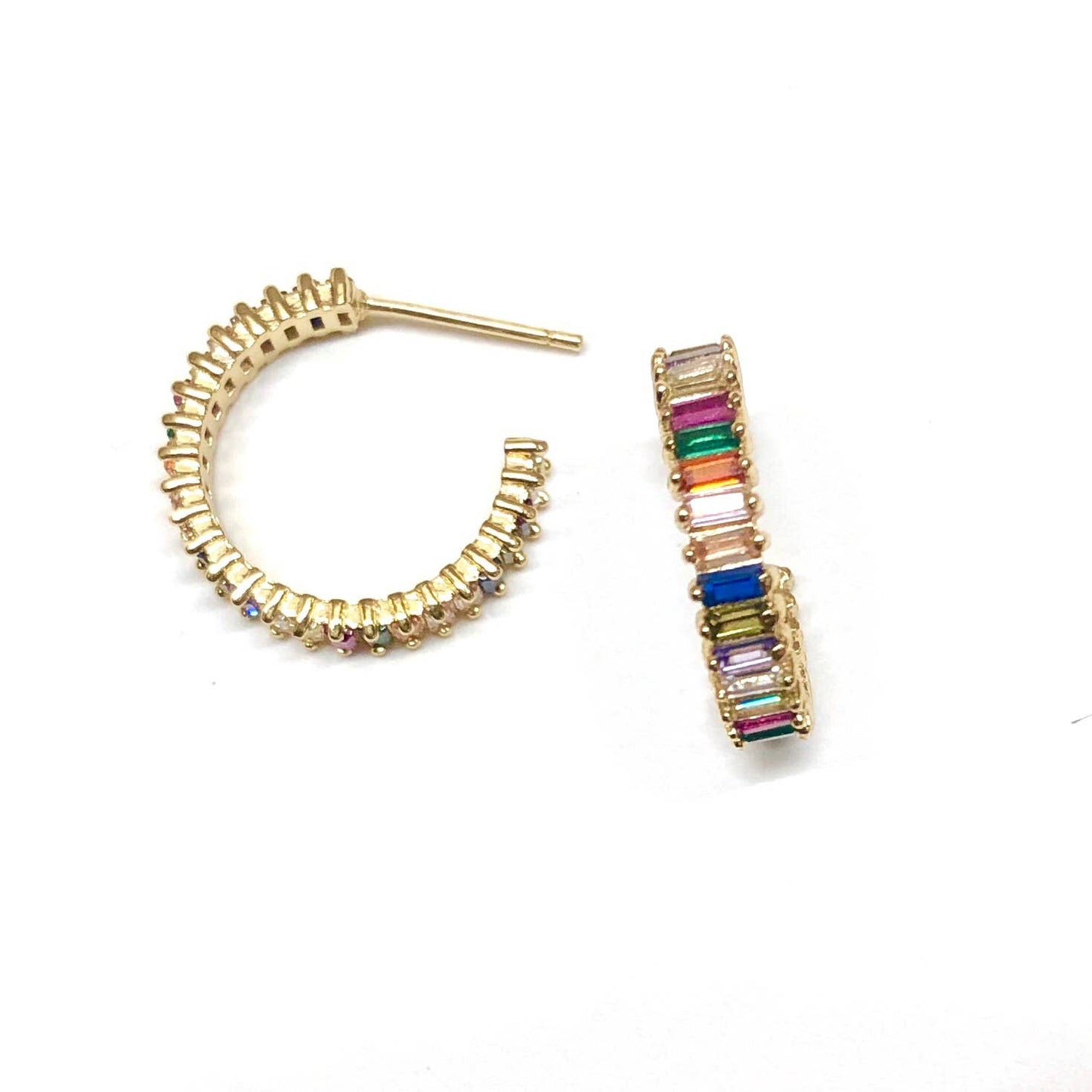 Rainbow Shimmer Hoops Gold