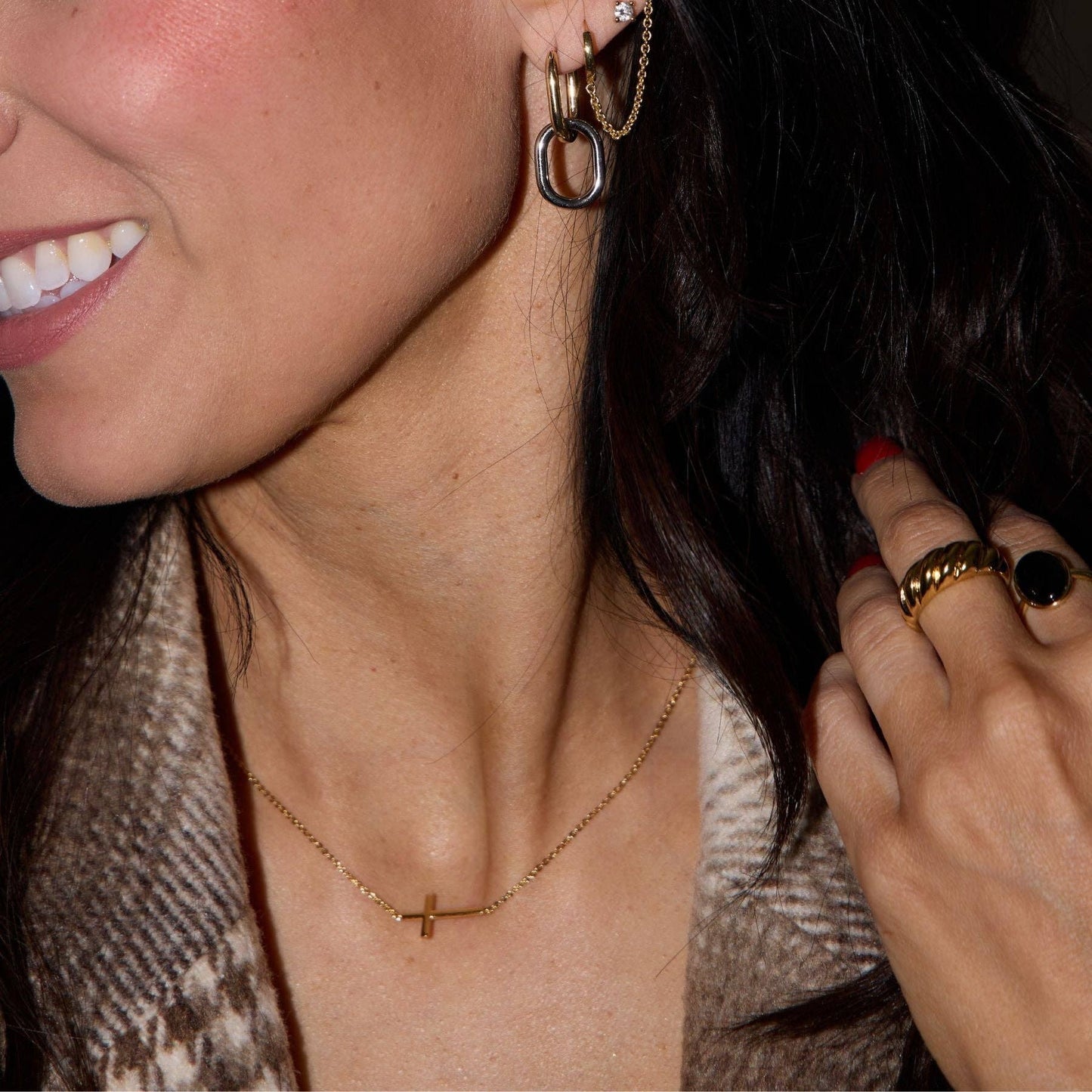 Eternal Grace Gold Cross Necklace