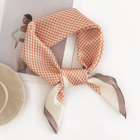 Orange Houndstooth Square Scarf - Best & Co. Boutique