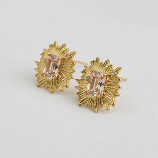 Artistic Gold Sunburst Earrings