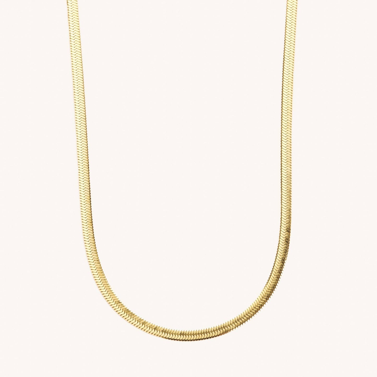 Gold Herringbone Necklaces | 3MM