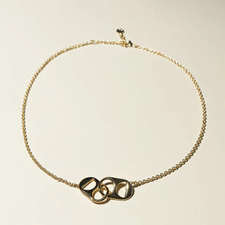 soda top necklace gold NICKLE & SUEDE