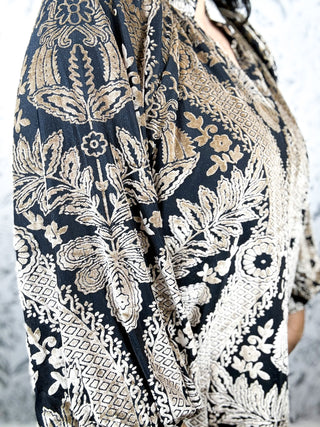 Monroe Damask Blouse | Curvy