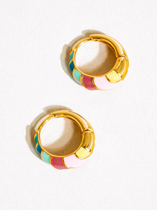 Paloma Striped Enamel Hoops