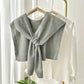 Grey Knit Knotted Shawl - Best & Co. Boutique