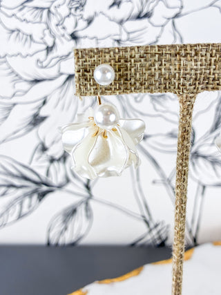 Vintage Floral Pearl Tassel Earrings