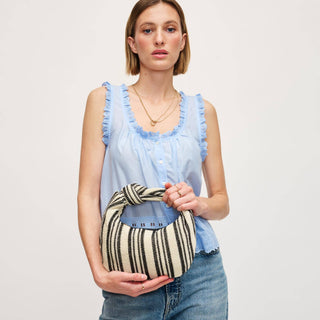 Tessa Straw Knotted Clutch (BW) - Best & Co. Boutique
