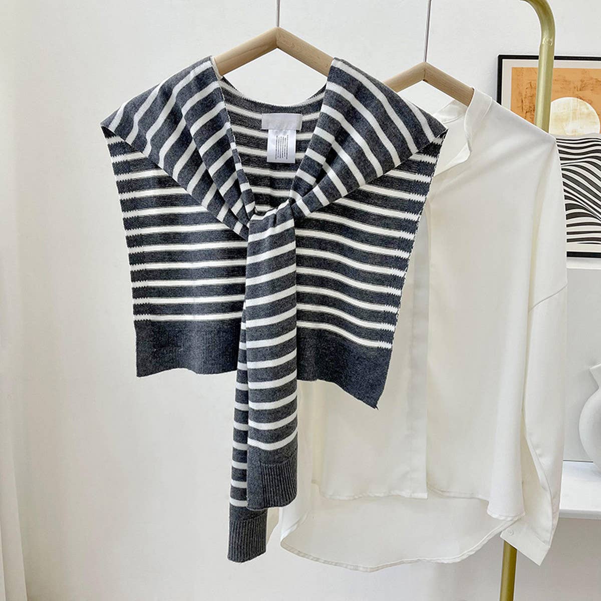 Charcoal Striped Shawl - Best & Co. Boutique