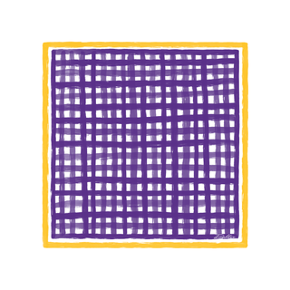 Tailgate Check Scarf in Purple & Gold
