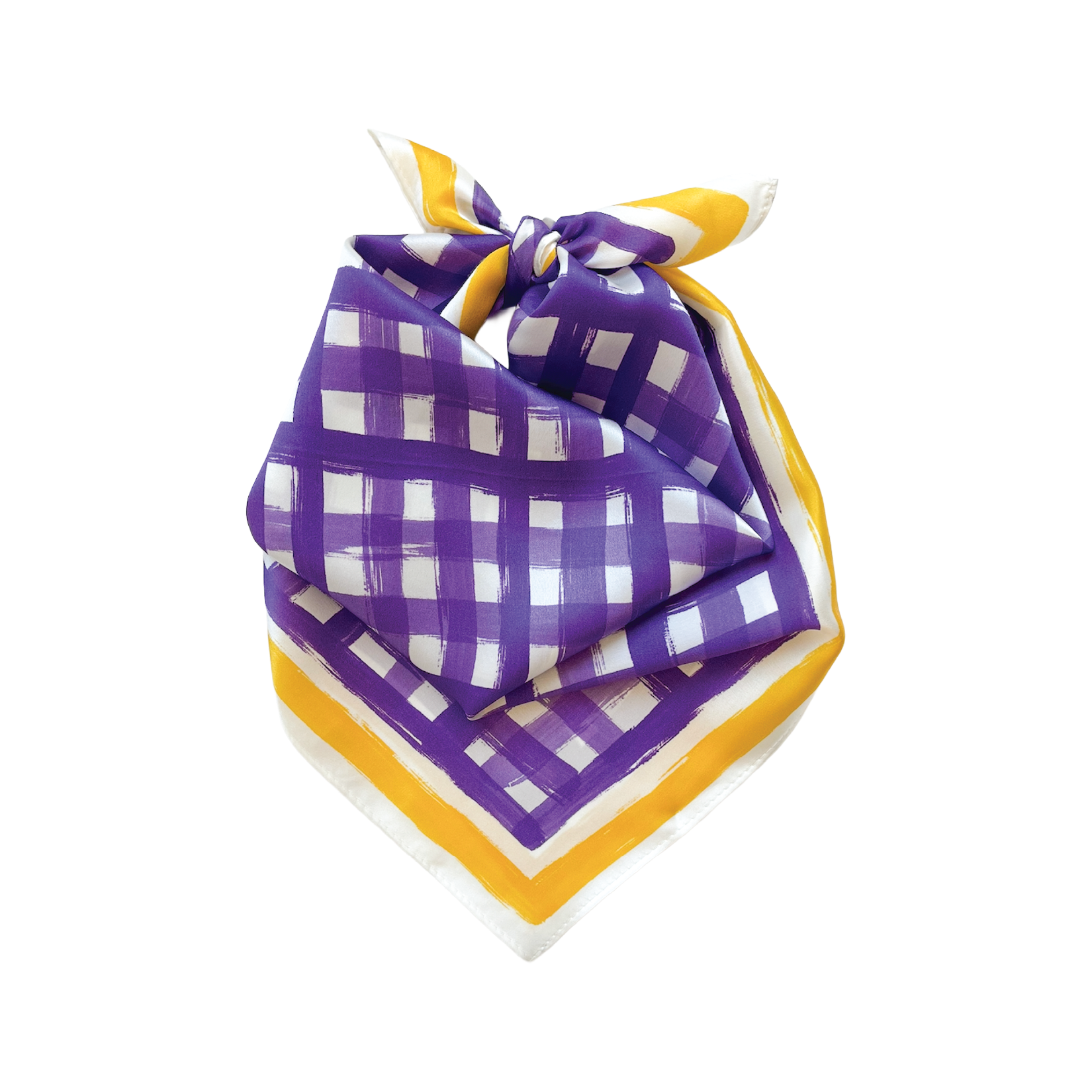 purple and gold gingham scarf LSU