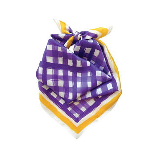 purple and gold gingham scarf LSU