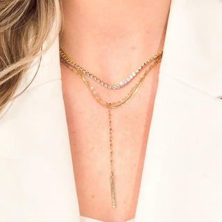 Stella Tennis Necklace | Gold