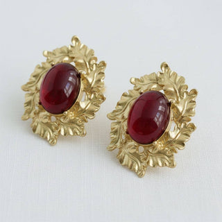 Regal Ruby Red Statement Earrings
