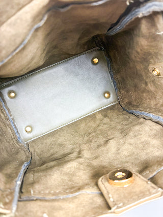 Gianna Faux Suede Satchel | Olive