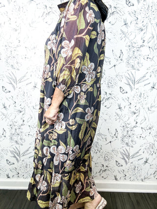 Magnolia Floral Midi Dress | Curvy