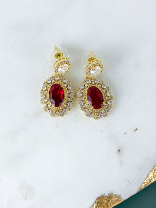 Vintage Ruby CZ Dangles