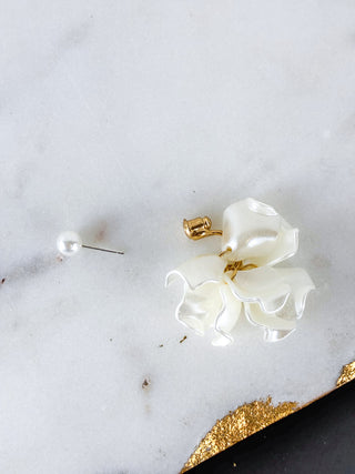 Vintage Floral Pearl Tassel Earrings