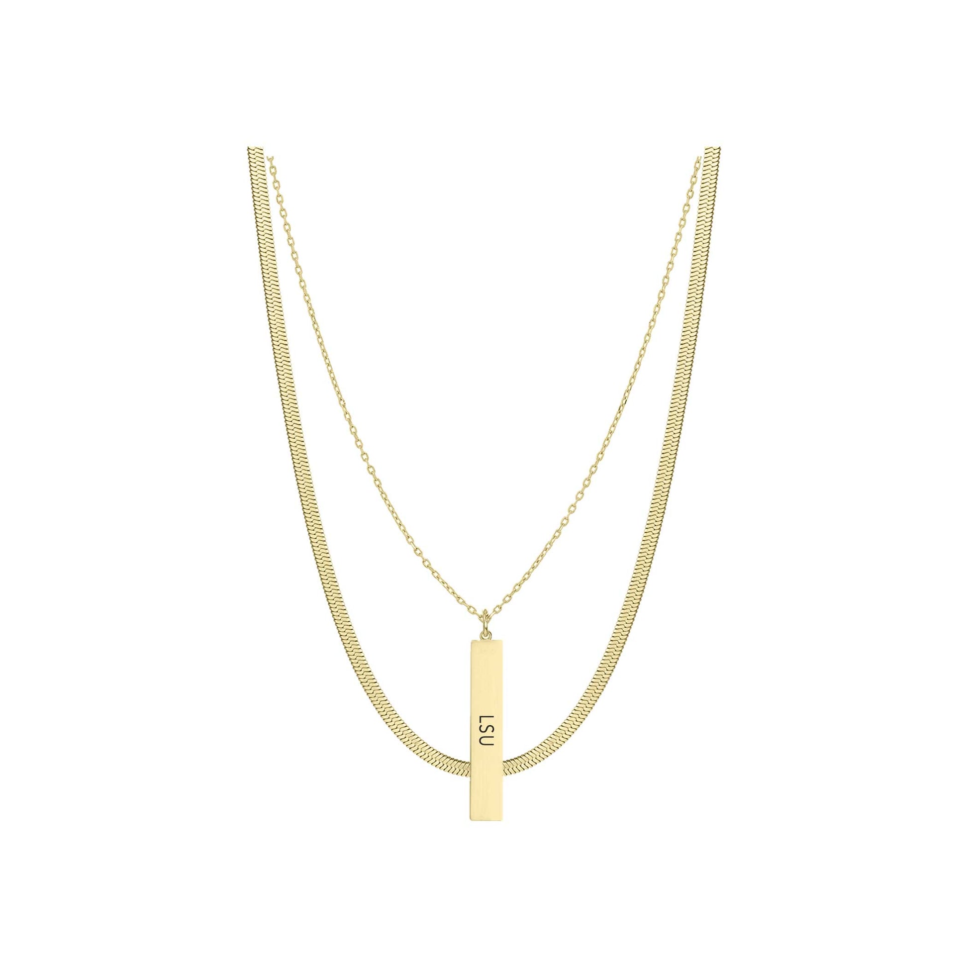 layered game day necklace LSU