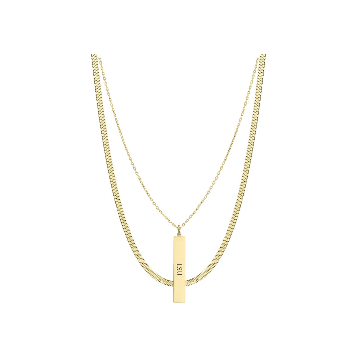 layered game day necklace LSU