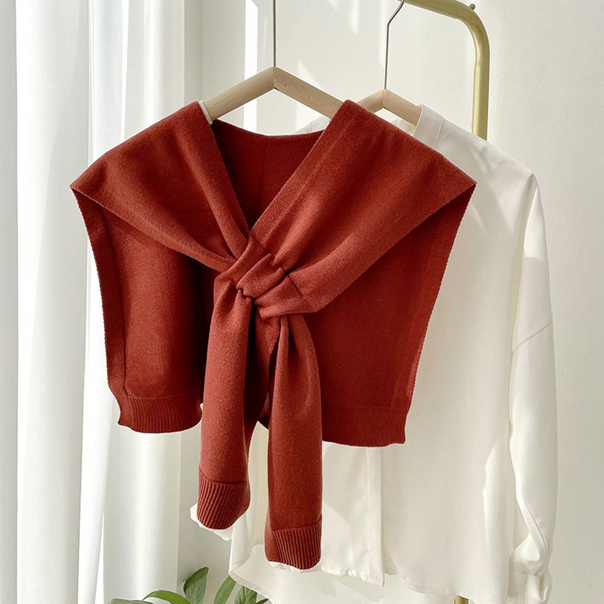 Brick Knit Knotted Shawl - Best & Co. Boutique