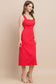 The Julia Red Scalloped Midi Dress - Best & Co. Boutique