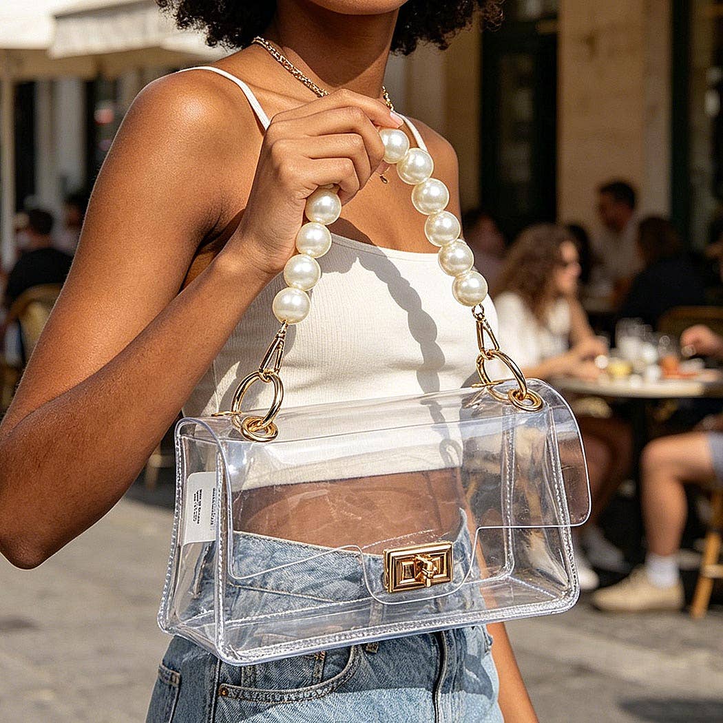 Pearls & Passes Clear Cross Body