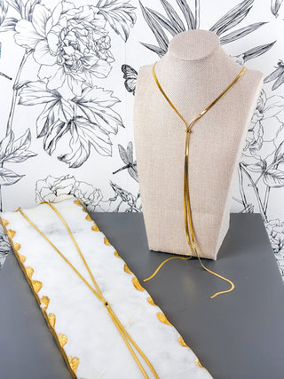 Gold Herringbone Bolo | 18K Gold
