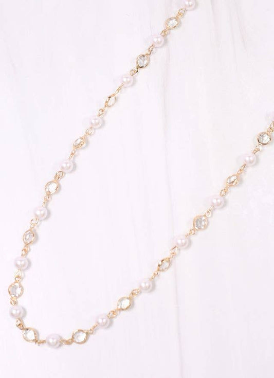 Lela Pearl CZ Necklace - Best & Co. Boutique