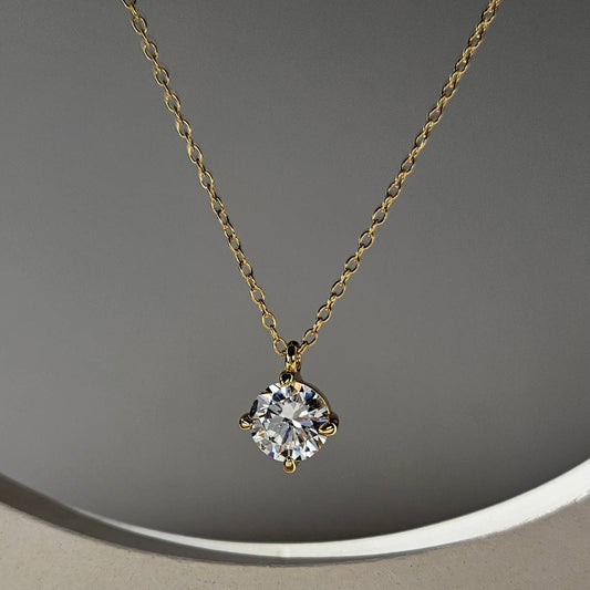 SOLITAIRE ROUND CUT NECKLACE - Best & Co. Boutique