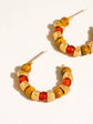 Noisette Boho Beaded Hoops | Red