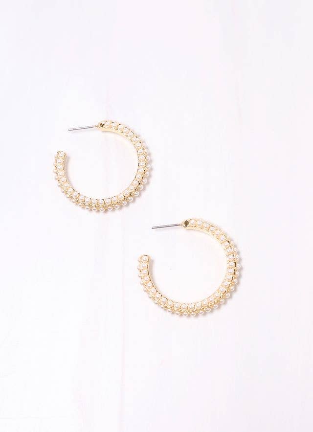 Woodard Pearl Hoops - Best & Co. Boutique